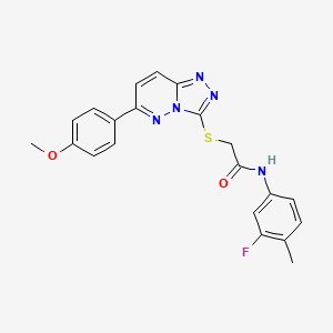 molecular formula C21H18FN5O2S B2556297 N-(3-氟-4-甲基苯基)-2-((6-(4-甲氧基苯基)-[1,2,4]三唑并[4,3-b]哒嗪-3-基)硫代)乙酰胺 CAS No. 894054-93-4