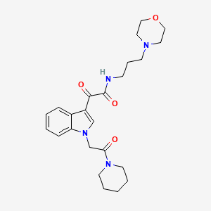 molecular formula C24H32N4O4 B2556302 N-(3-morpholinopropyl)-2-oxo-2-(1-(2-oxo-2-(piperidin-1-yl)ethyl)-1H-indol-3-yl)acetamide CAS No. 872861-12-6