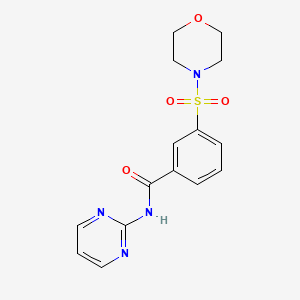 molecular formula C15H16N4O4S B2556303 3-(吗啉-4-磺酰基)-N-(嘧啶-2-基)苯甲酰胺 CAS No. 890595-34-3