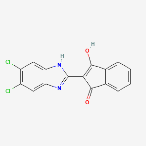 molecular formula C16H8Cl2N2O2 B2556304 2-(5,6-Dichloro-3-hydrobenzimidazol-2-ylidene)indane-1,3-dione CAS No. 1024532-03-3