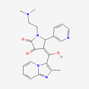molecular formula C22H23N5O3 B2556310 1-(2-(二甲氨基)乙基)-3-羟基-4-(2-甲基咪唑并[1,2-a]吡啶-3-羰基)-5-(吡啶-3-基)-1H-吡咯-2(5H)-酮 CAS No. 630061-80-2