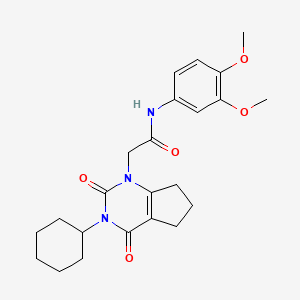 molecular formula C23H29N3O5 B2556319 2-(3-环己基-2,4-二氧代-2,3,4,5,6,7-六氢-1H-环戊[d]嘧啶-1-基)-N-(3,4-二甲氧基苯基)乙酰胺 CAS No. 1018156-67-6