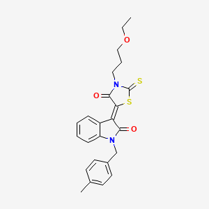(3Z)-3-[3-(3-ethoxypropyl)-4-oxo-2-thioxo-1,3-thiazolidin-5-ylidene]-1-(4-methylbenzyl)-1,3-dihydro-2H-indol-2-one