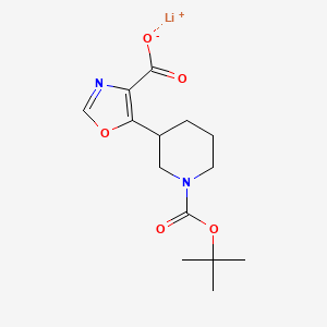 molecular formula C14H19LiN2O5 B2556324 锂；5-[1-[(2-甲基丙-2-基)氧羰基]哌啶-3-基]-1,3-恶唑-4-羧酸盐 CAS No. 2260931-62-0