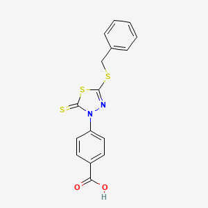 4-[5-(Benzylsulfanyl)-2-sulfanylidene-2,3-dihydro-1,3,4-thiadiazol-3-yl]benzoic acid