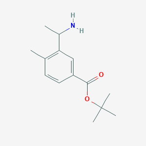 molecular formula C14H21NO2 B2556333 Tert-butyl 3-(1-aminoethyl)-4-methylbenzoate CAS No. 2248267-85-6