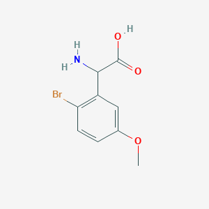 molecular formula C9H10BrNO3 B2556339 Ácido 2-amino-2-(2-bromo-5-metoxifenil)acético CAS No. 1031705-87-9