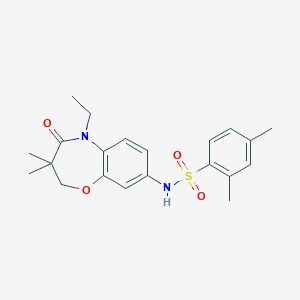 molecular formula C21H26N2O4S B2556346 N-(5-ethyl-3,3-dimethyl-4-oxo-2,3,4,5-tetrahydrobenzo[b][1,4]oxazepin-8-yl)-2,4-dimethylbenzenesulfonamide CAS No. 921990-50-3