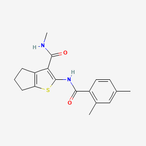 molecular formula C18H20N2O2S B2556349 2-[(2,4-dimethylbenzoyl)amino]-N-methyl-5,6-dihydro-4H-cyclopenta[b]thiophene-3-carboxamide CAS No. 893101-75-2