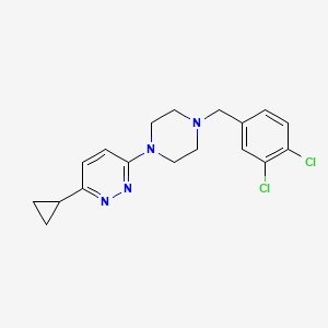 molecular formula C18H20Cl2N4 B2556351 3-Cyclopropyl-6-(4-(3,4-dichlorobenzyl)piperazin-1-yl)pyridazine CAS No. 2034494-46-5