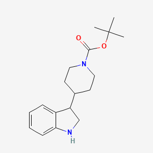 molecular formula C18H26N2O2 B2556366 叔丁基-4-(2,3-二氢-1H-吲哚-3-基)哌啶-1-羧酸酯 CAS No. 923136-79-2