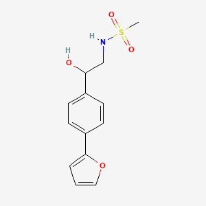 molecular formula C13H15NO4S B2556368 N-{2-[4-(furan-2-yl)phenyl]-2-hydroxyethyl}methanesulfonamide CAS No. 2097858-00-7
