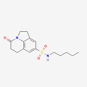 molecular formula C16H22N2O3S B2556370 4-氧代-N-戊基-2,4,5,6-四氢-1H-吡咯并[3,2,1-ij]喹啉-8-磺酰胺 CAS No. 903308-42-9