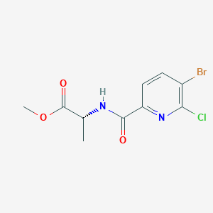 molecular formula C10H10BrClN2O3 B2556378 Methyl (2R)-2-[(5-bromo-6-chloropyridine-2-carbonyl)amino]propanoate CAS No. 2305179-97-7