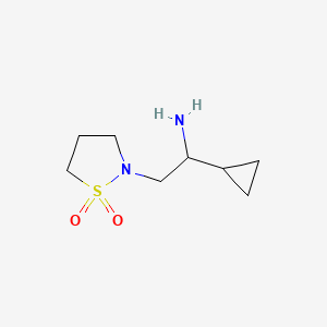 molecular formula C8H16N2O2S B2556383 2-(2-Amino-2-cyclopropylethyl)-1lambda6,2-thiazolidine-1,1-dione CAS No. 1340044-29-2