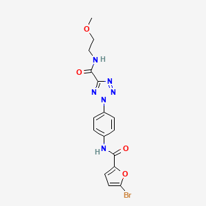molecular formula C16H15BrN6O4 B2556384 2-(4-(5-bromofuran-2-carboxamido)phenyl)-N-(2-methoxyethyl)-2H-tetrazole-5-carboxamide CAS No. 1396878-10-6
