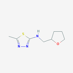 molecular formula C8H13N3OS B2556392 5-methyl-N-(oxolan-2-ylmethyl)-1,3,4-thiadiazol-2-amine CAS No. 1486991-69-8