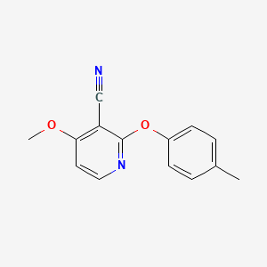 molecular formula C14H12N2O2 B2556399 4-Methoxy-2-(4-methylphenoxy)pyridine-3-carbonitrile CAS No. 339016-79-4