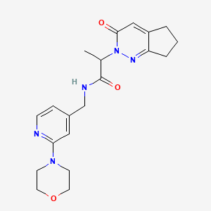 molecular formula C20H25N5O3 B2556402 N-((2-morpholinopyridin-4-yl)methyl)-2-(3-oxo-3,5,6,7-tetrahydro-2H-cyclopenta[c]pyridazin-2-yl)propanamide CAS No. 2097888-40-7