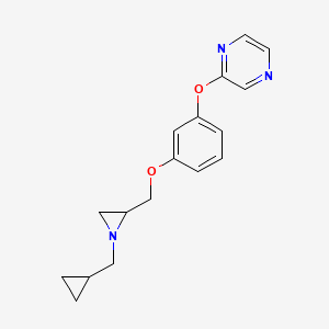 molecular formula C17H19N3O2 B2556404 2-[3-[[1-(Cyclopropylmethyl)aziridin-2-yl]methoxy]phenoxy]pyrazine CAS No. 2418648-91-4