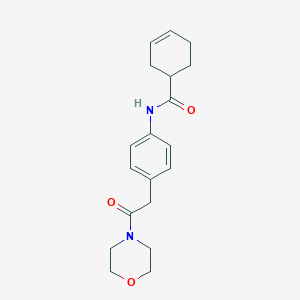 molecular formula C19H24N2O3 B2556409 N-(4-(2-morpholino-2-oxoethyl)phenyl)cyclohex-3-enecarboxamide CAS No. 1396868-04-4