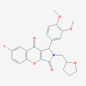 molecular formula C24H22FNO6 B255641 1-(3,4-Dimethoxyphenyl)-7-fluoro-2-(tetrahydro-2-furanylmethyl)-1,2-dihydrochromeno[2,3-c]pyrrole-3,9-dione 