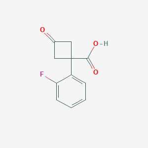 molecular formula C11H9FO3 B2556410 1-(2-氟苯基)-3-氧代环丁烷-1-羧酸 CAS No. 1342013-55-1