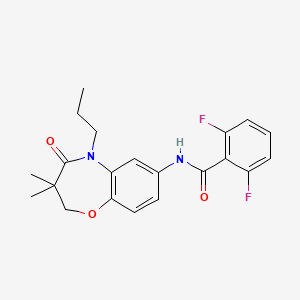 molecular formula C21H22F2N2O3 B2556415 N-(3,3-dimethyl-4-oxo-5-propyl-2,3,4,5-tetrahydrobenzo[b][1,4]oxazepin-7-yl)-2,6-difluorobenzamide CAS No. 921864-23-5