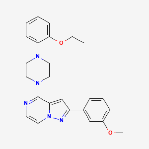 molecular formula C25H27N5O2 B2556419 4-(4-(2-Ethoxyphenyl)piperazin-1-yl)-2-(3-methoxyphenyl)pyrazolo[1,5-a]pyrazine CAS No. 1326897-51-1