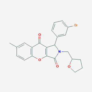 molecular formula C23H20BrNO4 B255642 1-(3-Bromophenyl)-7-methyl-2-(tetrahydro-2-furanylmethyl)-1,2-dihydrochromeno[2,3-c]pyrrole-3,9-dione 