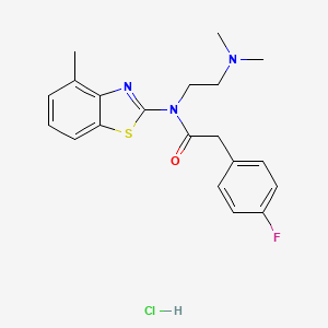 molecular formula C20H23ClFN3OS B2556429 N-(2-(二甲基氨基)乙基)-2-(4-氟苯基)-N-(4-甲基苯并[d]噻唑-2-基)乙酰胺盐酸盐 CAS No. 1216519-72-0