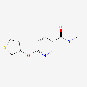 molecular formula C12H16N2O2S B2556433 N,N-二甲基-6-（（四氢噻吩-3-基）氧基）烟酰胺 CAS No. 2034359-62-9