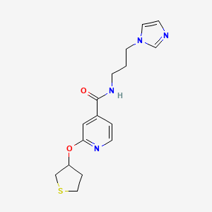 molecular formula C16H20N4O2S B2556452 N-(3-(1H-imidazol-1-yl)propyl)-2-((tetrahydrothiophen-3-yl)oxy)isonicotinamide CAS No. 2034620-70-5
