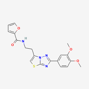 molecular formula C19H18N4O4S B2556460 N-(2-(2-(3,4-dimethoxyphenyl)thiazolo[3,2-b][1,2,4]triazol-6-yl)ethyl)furan-2-carboxamide CAS No. 894020-29-2