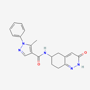 molecular formula C19H19N5O2 B2556461 5-甲基-N-(3-氧代-2,3,5,6,7,8-六氢环辛啉-6-基)-1-苯基-1H-吡唑-4-甲酰胺 CAS No. 1904221-87-9