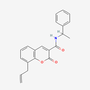 molecular formula C21H19NO3 B2556472 8-烯丙基-2-氧代-N-(1-苯乙基)-2H-色烯-3-甲酰胺 CAS No. 325802-46-8