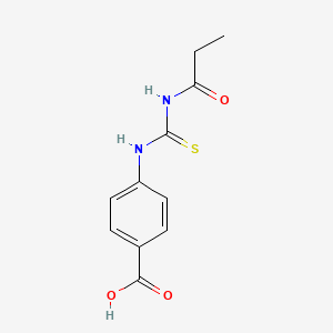 molecular formula C11H12N2O3S B2556482 4-[(丙酰氨基羰基硫代)氨基]苯甲酸 CAS No. 435286-96-7