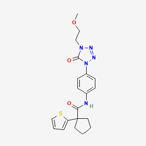 molecular formula C20H23N5O3S B2556484 N-(4-(4-(2-甲氧基乙基)-5-氧代-4,5-二氢-1H-四唑-1-基)苯基)-1-(噻吩-2-基)环戊烷甲酰胺 CAS No. 1396567-40-0