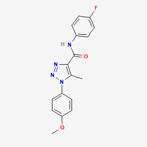 molecular formula C17H15FN4O2 B2556488 N-(4-氟苯基)-1-(4-甲氧基苯基)-5-甲基-1H-1,2,3-三唑-4-甲酰胺 CAS No. 866872-46-0