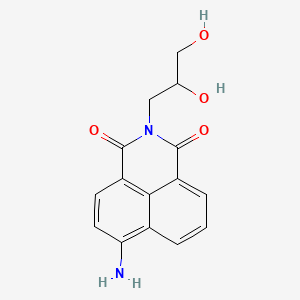 molecular formula C15H14N2O4 B2556489 6-amino-2-(2,3-dihydroxypropyl)-1H-benzo[de]isoquinoline-1,3(2H)-dione CAS No. 58232-23-8