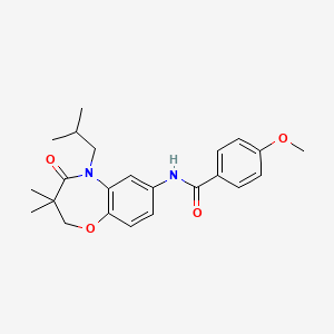 molecular formula C23H28N2O4 B2556495 N-(5-isobutyl-3,3-dimethyl-4-oxo-2,3,4,5-tetrahydrobenzo[b][1,4]oxazepin-7-yl)-4-methoxybenzamide CAS No. 921522-23-8