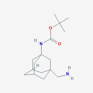 molecular formula C16H28N2O2 B2556496 叔丁基 N-[3-(氨基甲基)-1-金刚烷基]氨基甲酸酯 CAS No. 2361759-99-9