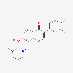 molecular formula C24H27NO5 B2556501 3-(3,4-二甲氧基苯基)-7-羟基-8-((3-甲基哌啶-1-基)甲基)-4H-色烯-4-酮 CAS No. 637753-26-5