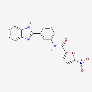 molecular formula C18H12N4O4 B2556504 N-(3-(1H-苯并[d]咪唑-2-基)苯基)-5-硝基呋喃-2-甲酰胺 CAS No. 477493-33-7