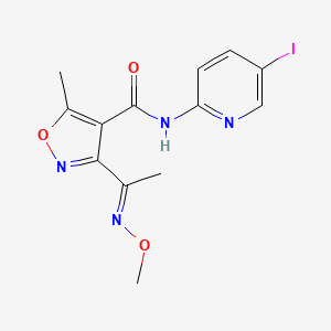 B2556505 N-(5-iodo-2-pyridinyl)-3-(methoxyethanimidoyl)-5-methyl-4-isoxazolecarboxamide CAS No. 339018-10-9