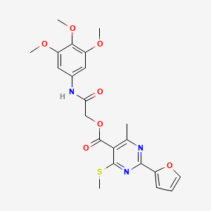 B2556507 [(3,4,5-Trimethoxyphenyl)carbamoyl]methyl 2-(furan-2-yl)-4-methyl-6-(methylsulfanyl)pyrimidine-5-carboxylate CAS No. 1111456-36-0