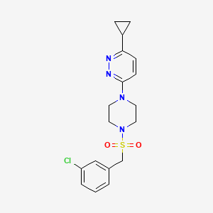B2556508 3-(4-((3-Chlorobenzyl)sulfonyl)piperazin-1-yl)-6-cyclopropylpyridazine CAS No. 2034428-49-2