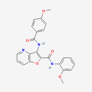 B2556523 3-(4-methoxybenzamido)-N-(2-methoxyphenyl)furo[3,2-b]pyridine-2-carboxamide CAS No. 946246-63-5