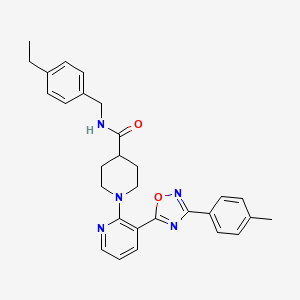 B2556525 N-(4-ethylbenzyl)-1-{3-[3-(4-methylphenyl)-1,2,4-oxadiazol-5-yl]pyridin-2-yl}piperidine-4-carboxamide CAS No. 1351810-56-4