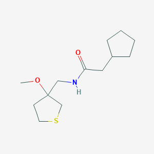 B2556532 2-cyclopentyl-N-((3-methoxytetrahydrothiophen-3-yl)methyl)acetamide CAS No. 1448137-75-4